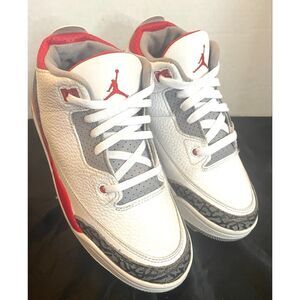 Jordan 3 Retro Fire Red 2022 SZ 3Y(GS) DM0967-160 White Cement GreyBlac Sneakers